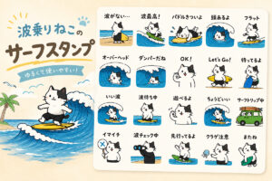 波乗り猫スタンプアイキャッチ画像