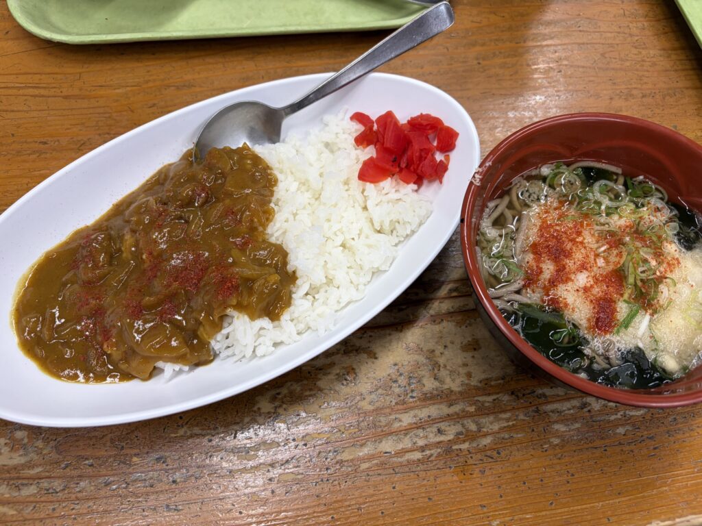 豊吉うどんのカレーとそばセット