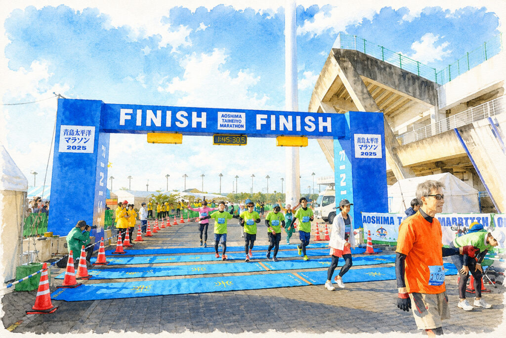 青島太平洋マラソンフィニッシュ