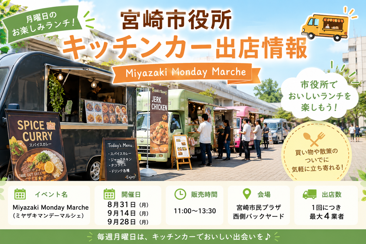 市役所キッチンカー情報